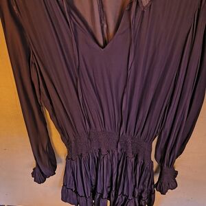 Pookie And Sebastian Blue Long Sleeve Dress